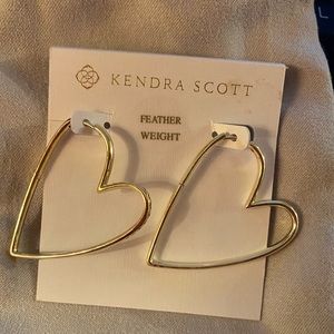 Kendra Scott ANSLEY Heart Hoop Earrings-gold